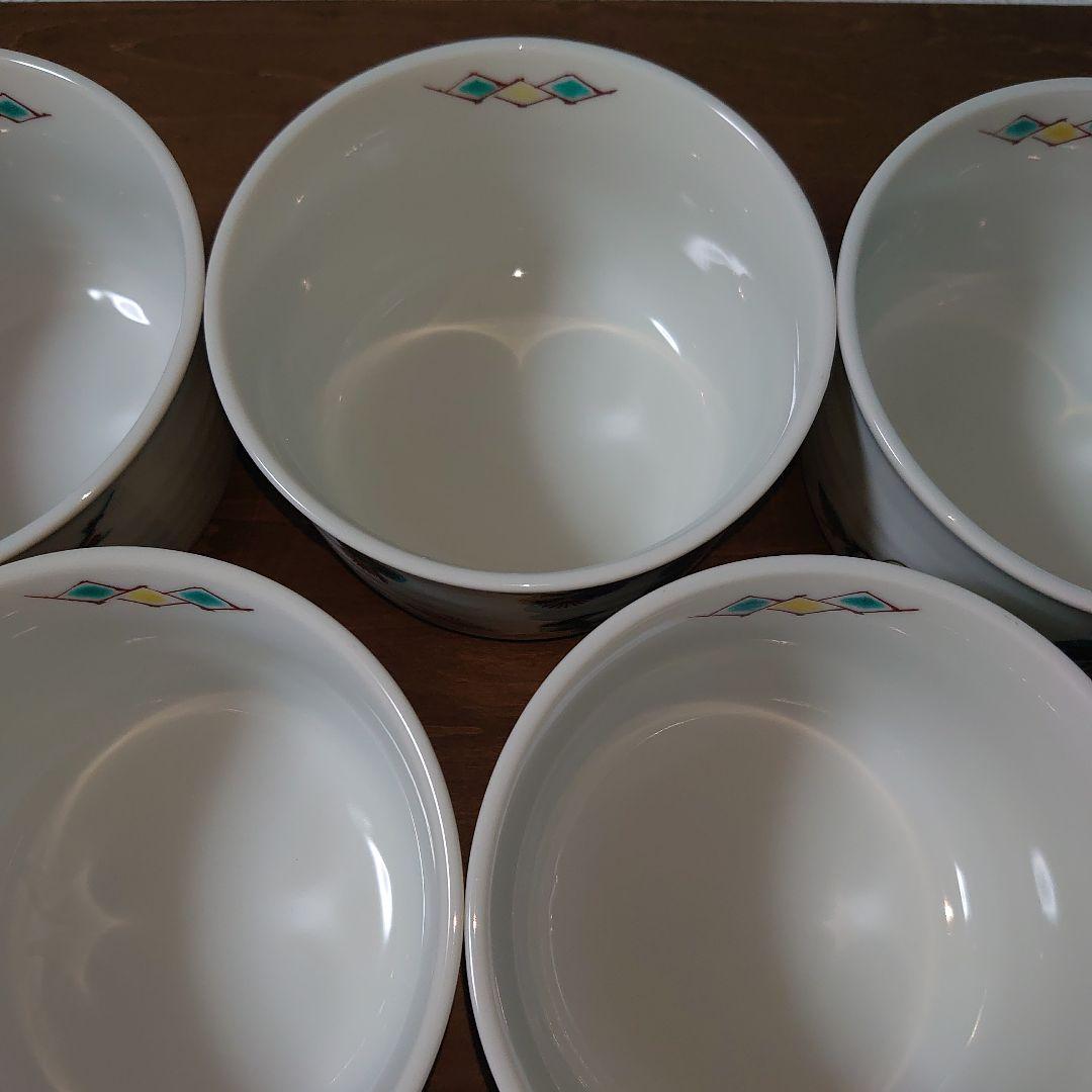 九谷焼 香祥窯 花鳥絵がわり 深鉢 深丼 5点セット