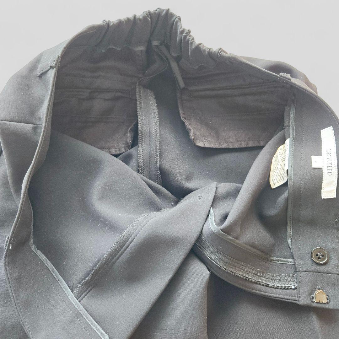 アンタイトル 洗える♪ 高年式 現行 セットアップ パンツスーツ ノーラペル 黒