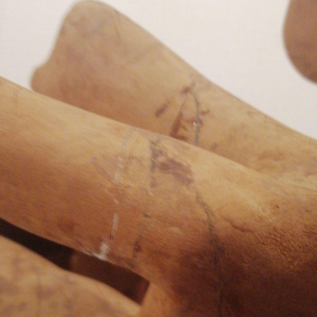 木製ペアトナカイ　木彫りつがいトナカイ