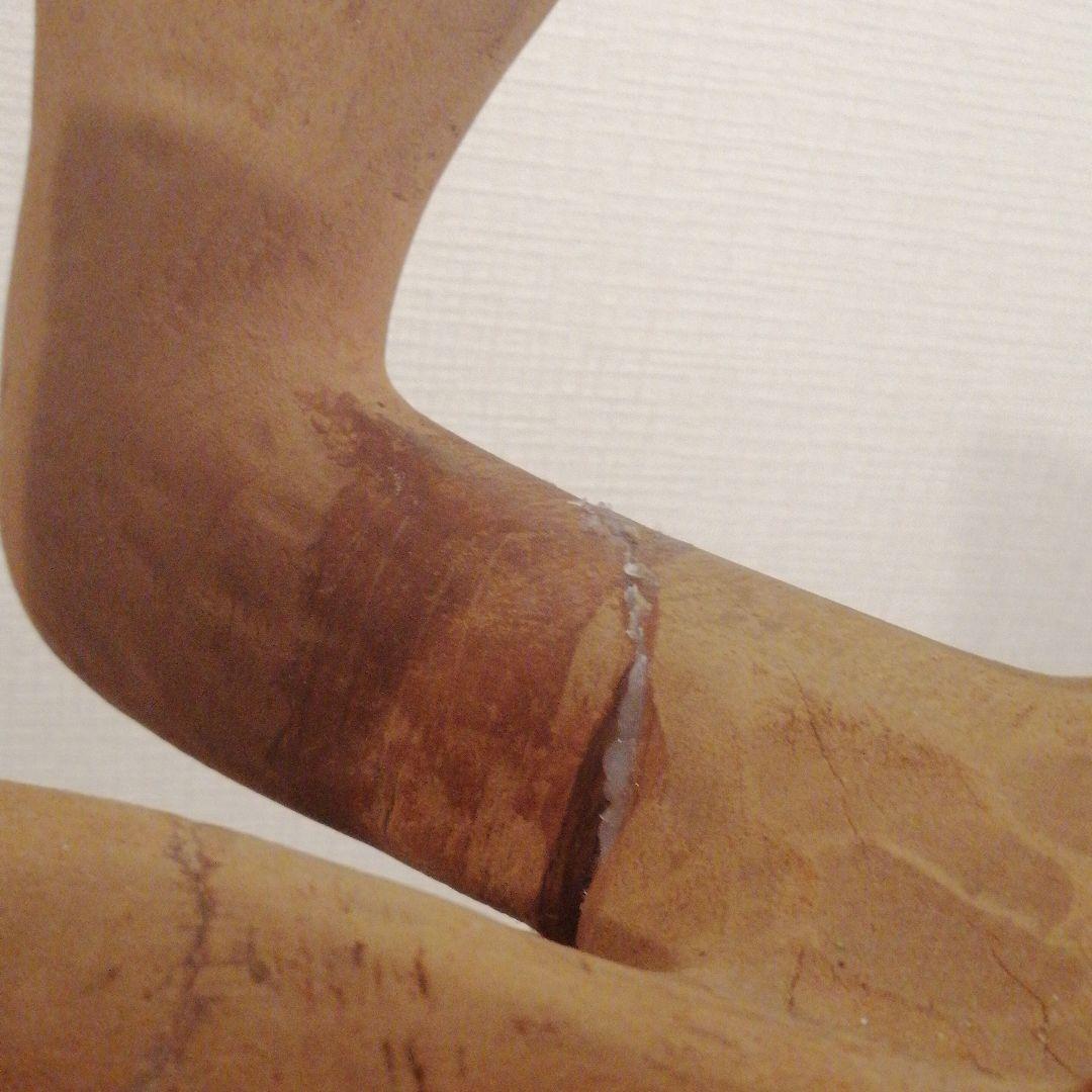 木製ペアトナカイ　木彫りつがいトナカイ