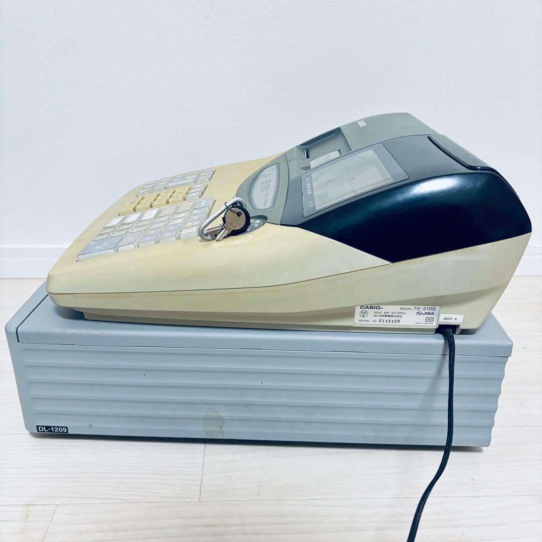 CASIO TE-2100 電子レジスター 鍵付き 取扱説明書あり 現状品