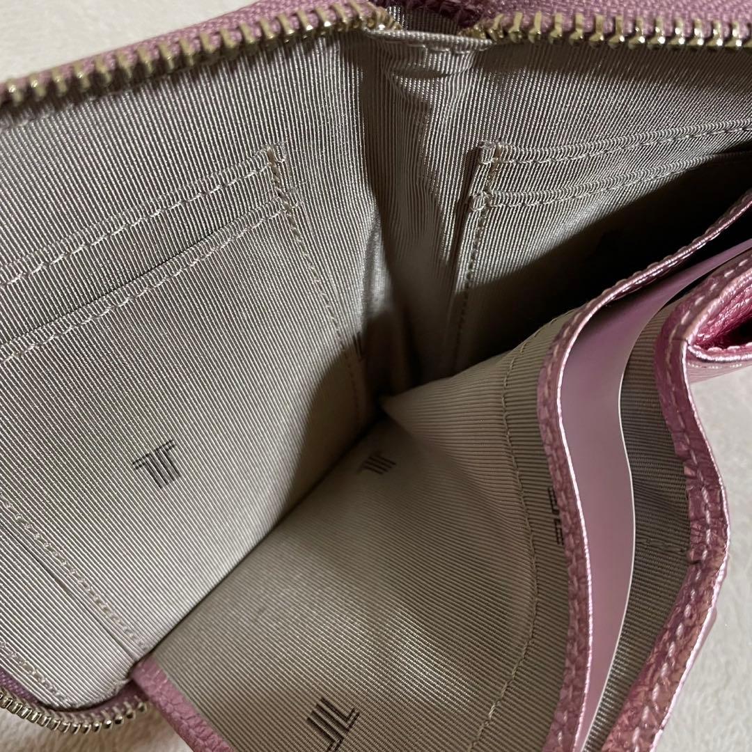 新品未使用　LANVIN 財布　ラウンドファスナー　レザー　ピンク