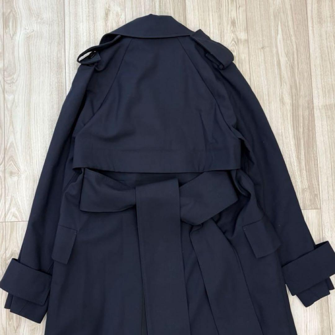 【極美品】COS トレンチコート ネイビー 34 ウールジャージー ストレッチ