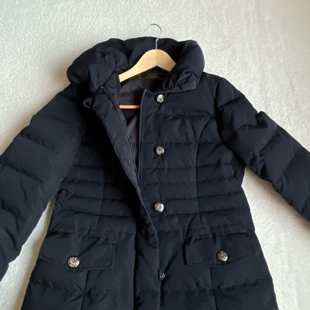 レリアン Leilian ダウンコート 濃紺 9号 上質 比翼 ロング 近年