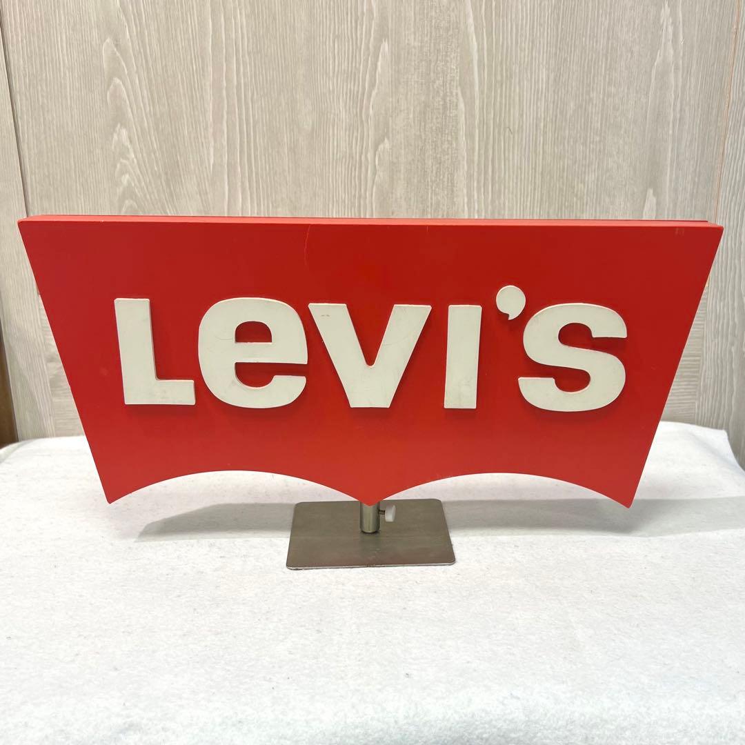 Levi's ロゴサイン 赤 回転式 リーバイス 看板 レア 非売品