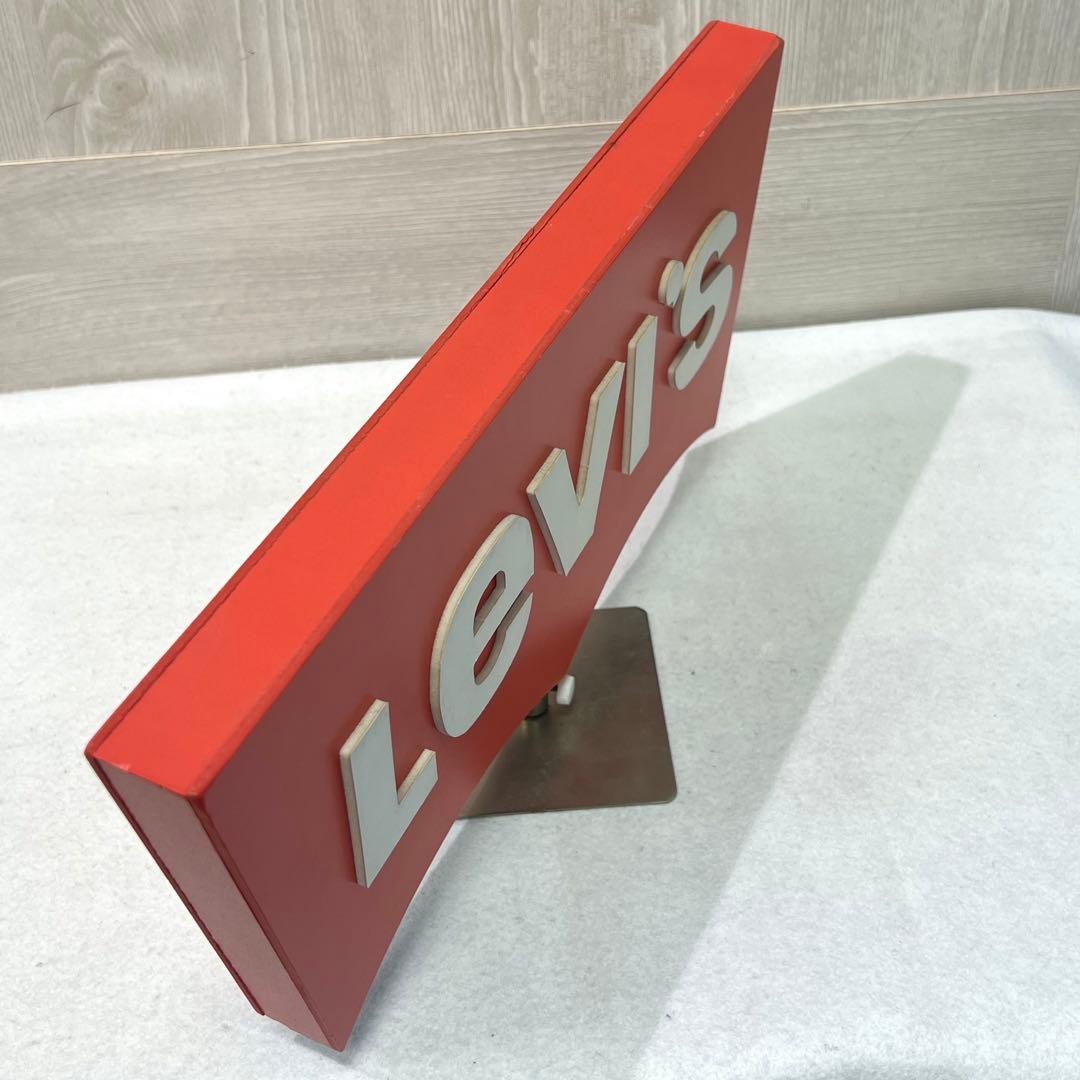 Levi's ロゴサイン 赤 回転式 リーバイス 看板 レア 非売品