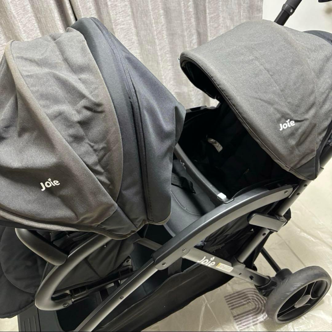 【美品】2人乗りベビーカー　joie エヴァライトデゥオ　レインカバー付