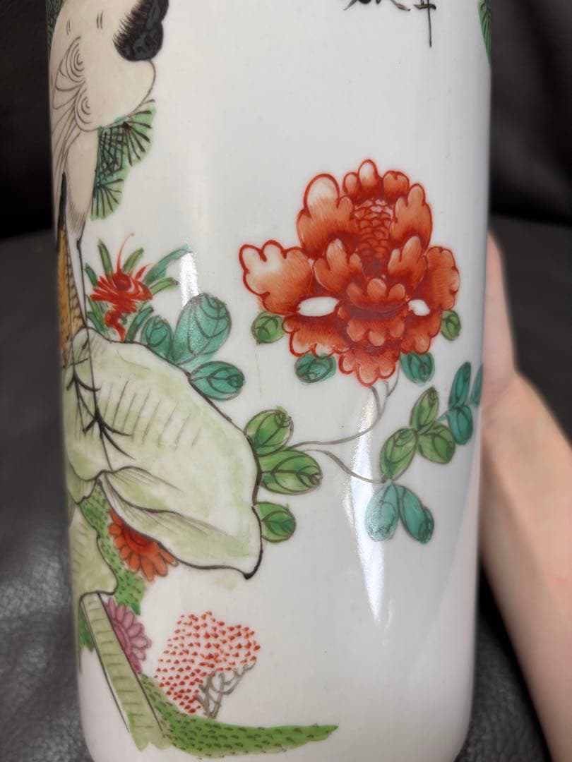 花瓶　花入れ　置物　鳥　鶴