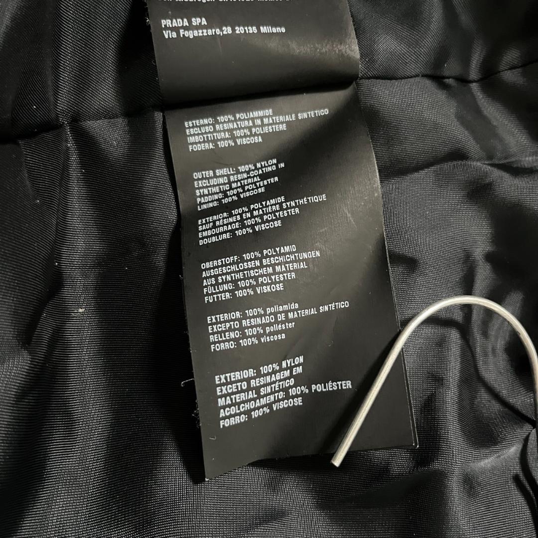 PRADA プラダ ナイロン ロングコート ステンカラーコート ブラック 36S