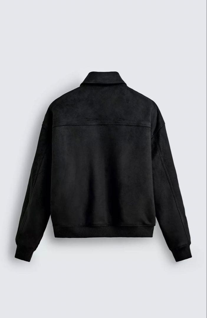 zara フェイクスエードキルティングジャケット