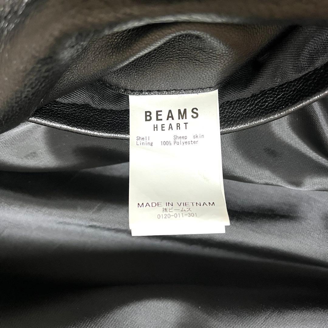 【BEAMS HEART】ビームスハート羊革 シングルライダースジャケット M