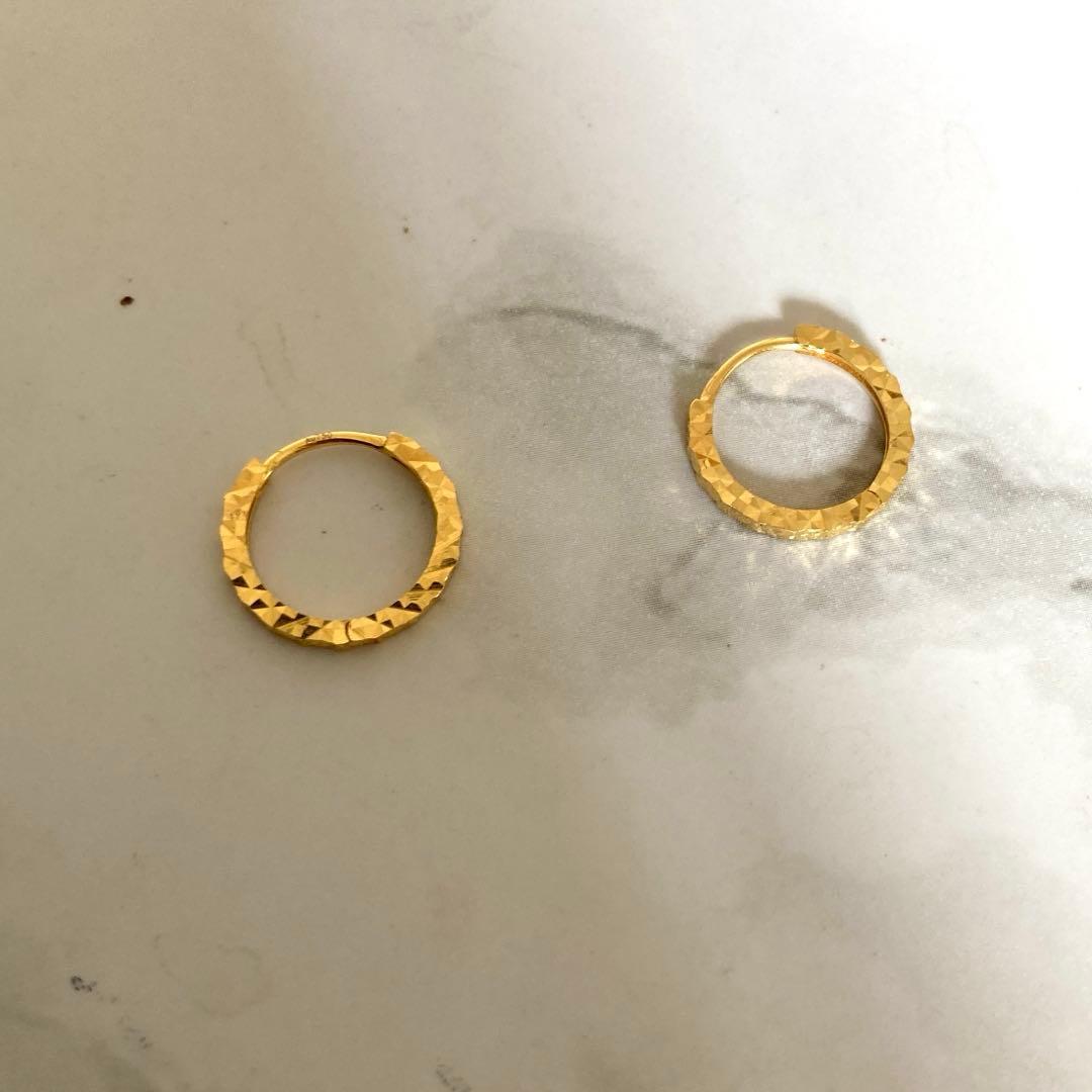 k18 フープピアス　イエローゴールド