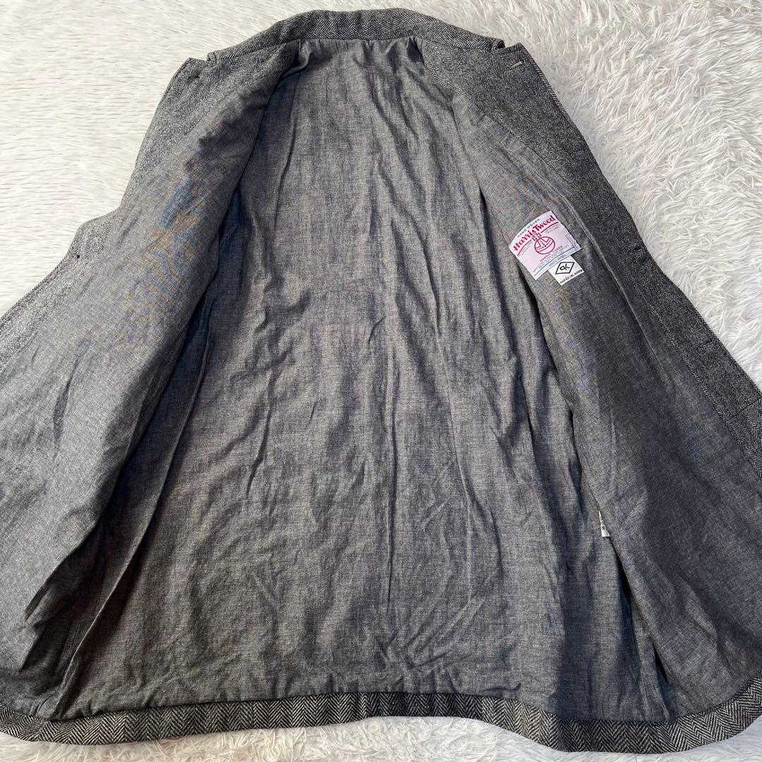 【美品】パーリッシィクラシスク　ハリスツイード　パッチワーク　ステンカラーコート