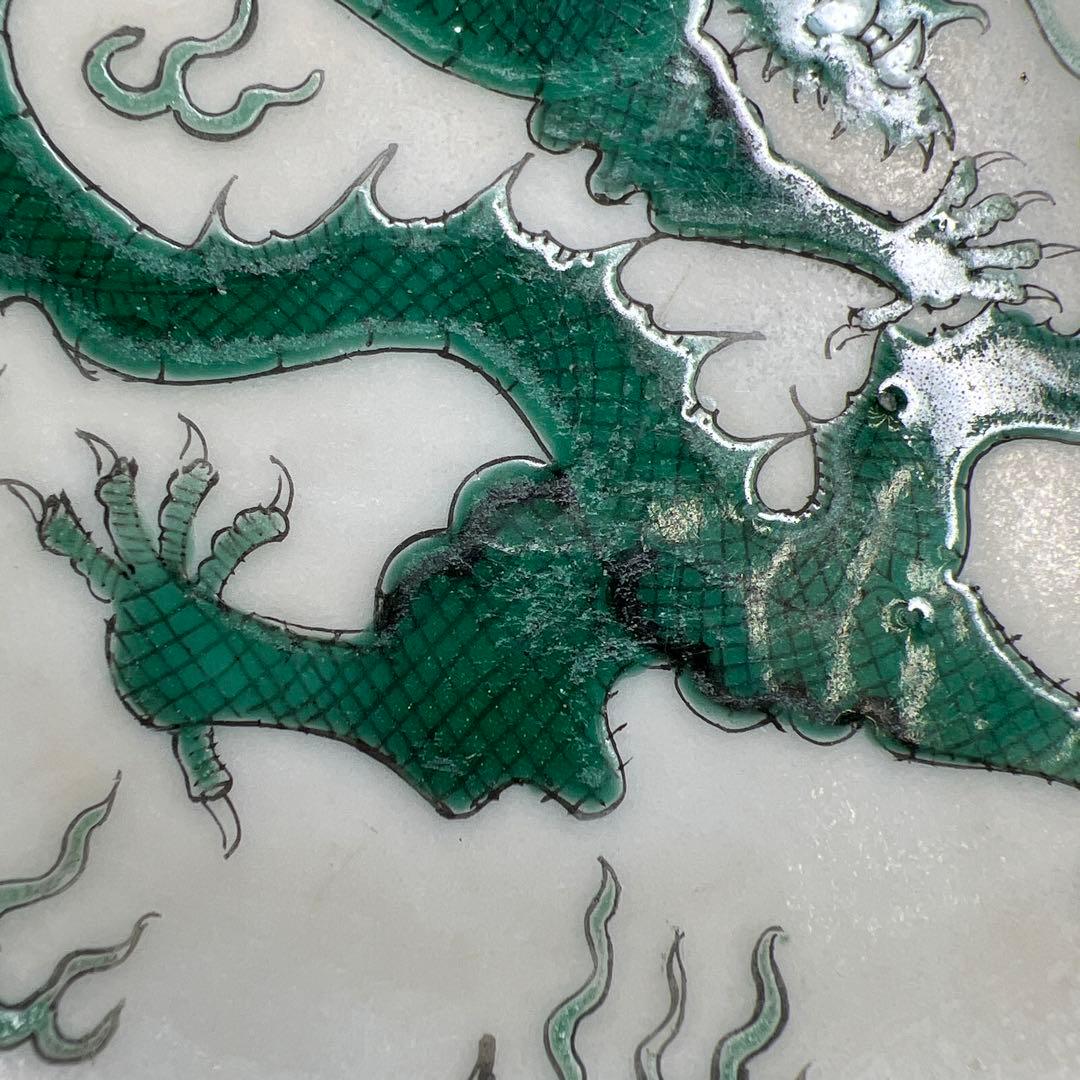 中国古玩　粉彩龍図鉢　幅約13㎝　東Y8-0105☆2Fタカチ