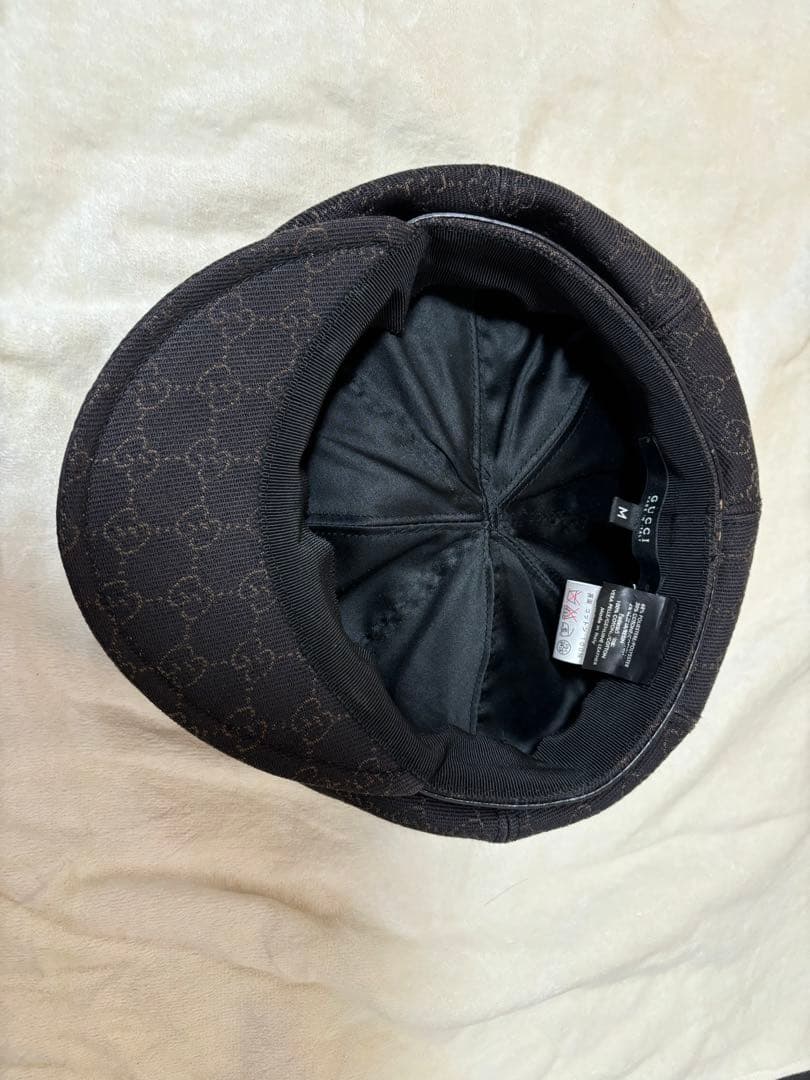 Gucci ブラック キャスケット GG柄 Mサイズ