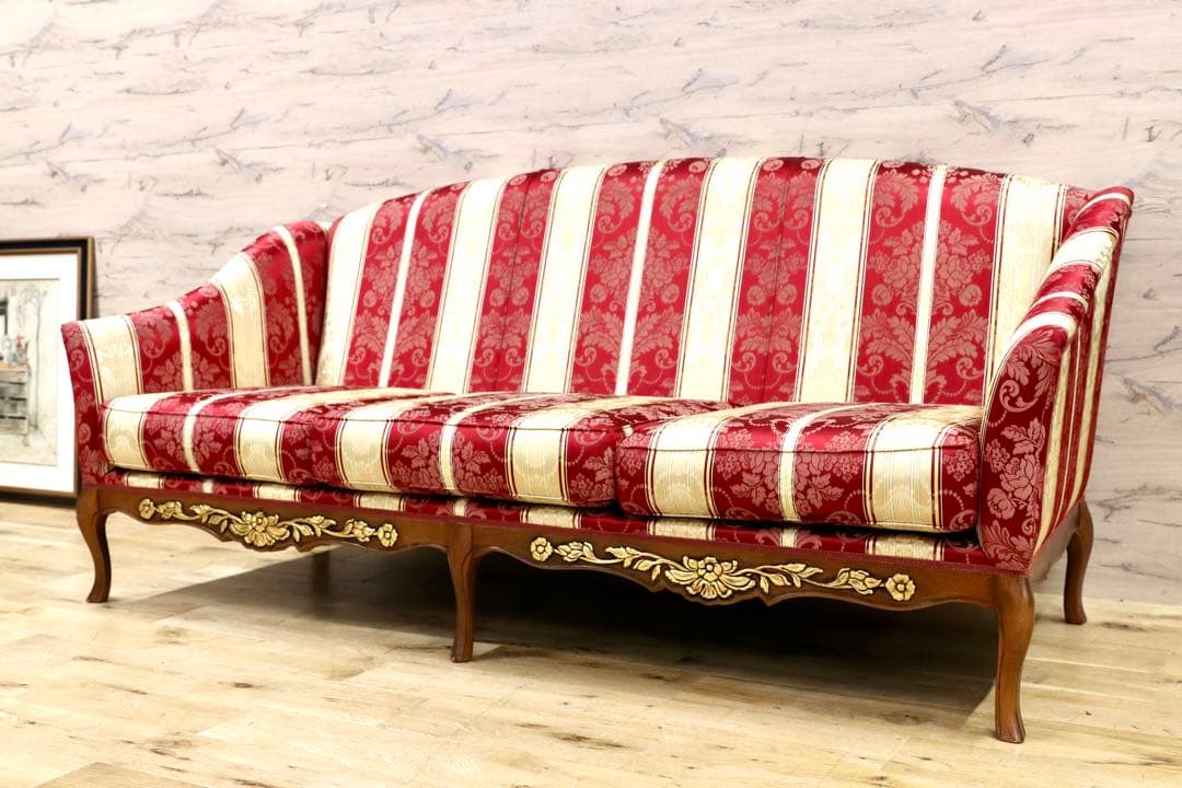 GMGH279○イタリアモダン クラシック 3人掛けソファ トリプルソファ ファ