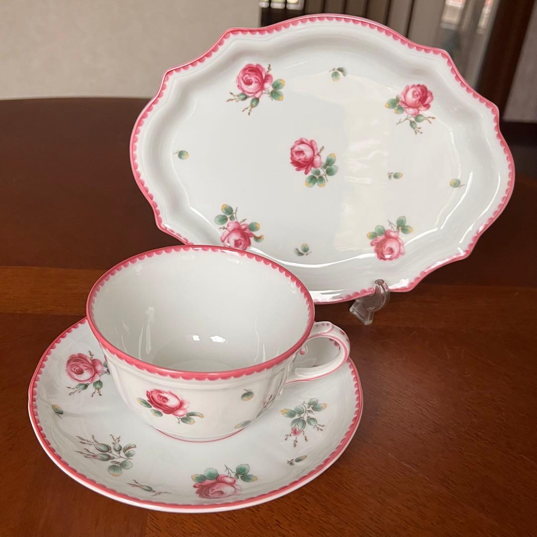 【美品】リチャードジノリ★アンティックローズ★トリオ