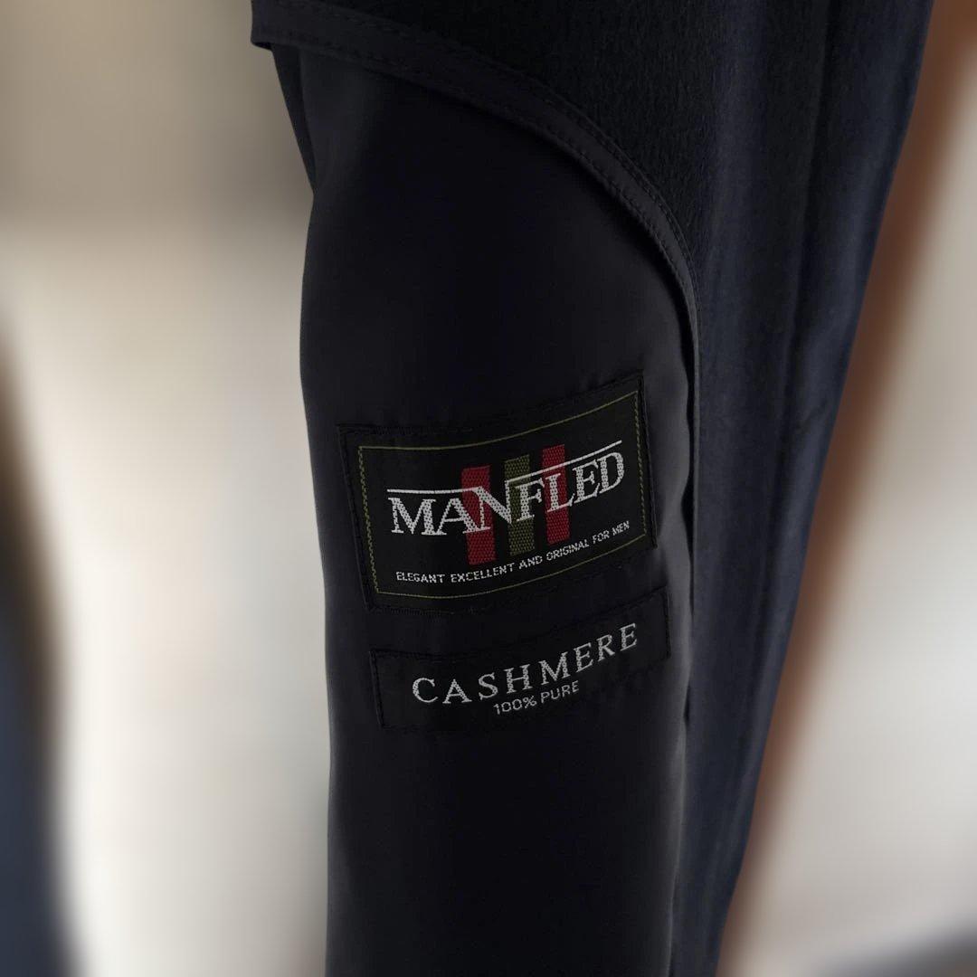 【新品】カシミア100% メンズステンカラーコート 濃紺　ロングコート175㎝