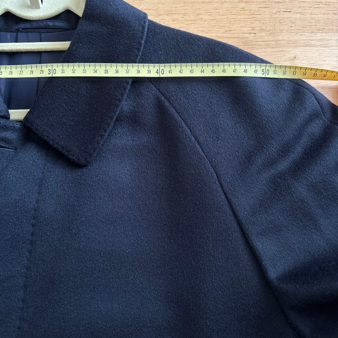 【新品】カシミア100% メンズステンカラーコート 濃紺　ロングコート175㎝
