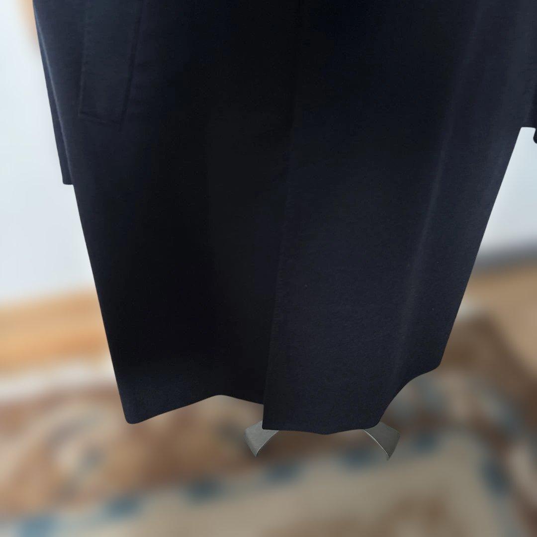 【新品】カシミア100% メンズステンカラーコート 濃紺　ロングコート175㎝