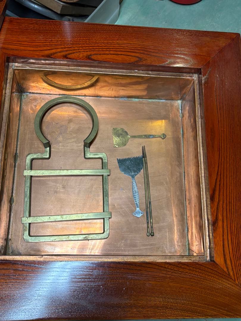 関西火鉢 長火鉢 欅 囲炉裏 ローテーブル けやき 木製 和家具 囲炉裏座卓