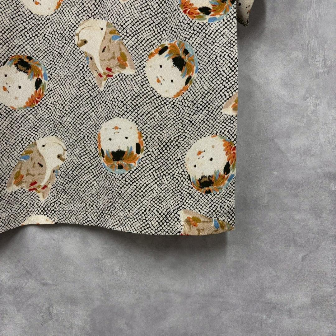 ワンダフルワールド　カネコイサオ　犬柄 和柄 アロハ 半袖シャツ N1037