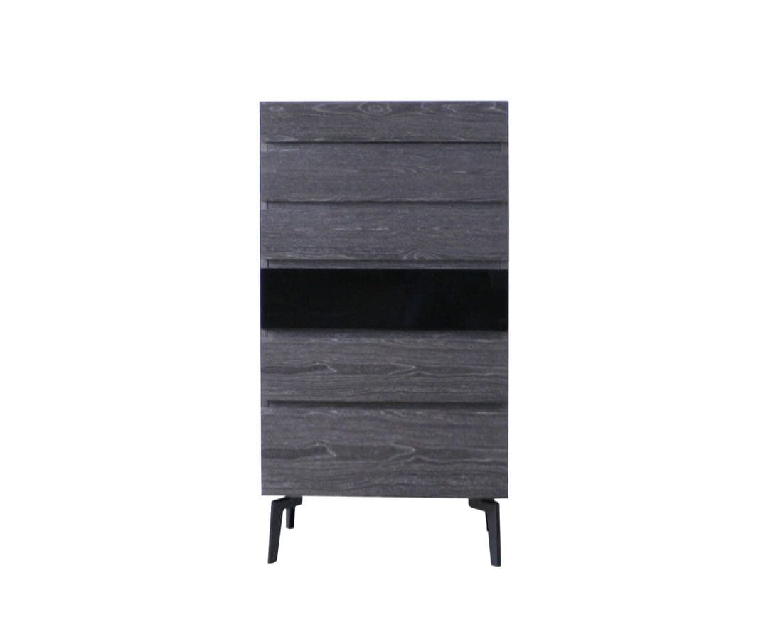 【新品同様】チェスト ホテルライク 北欧 完成品 タンス グレー ハンガー付き