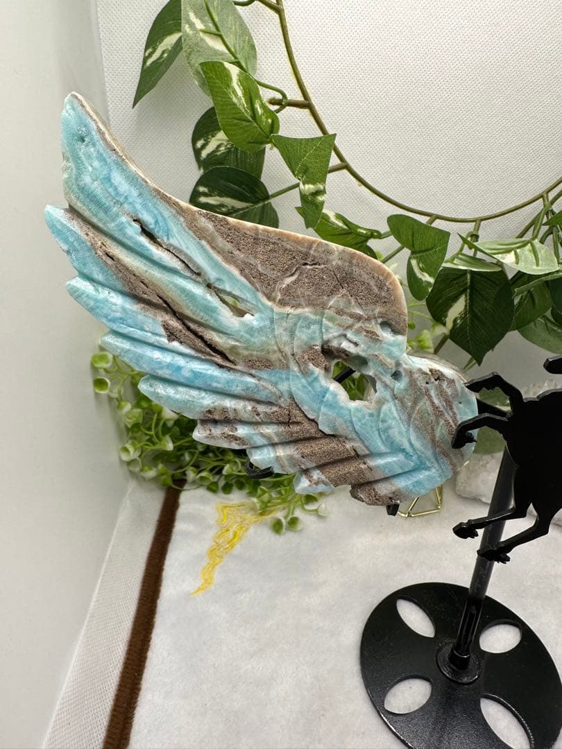 ブルーアラゴナイトユニコーン♡羽♡No.160