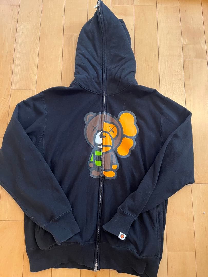 A BATHING APE MILO フルジップパーカー グレー エイプ　L