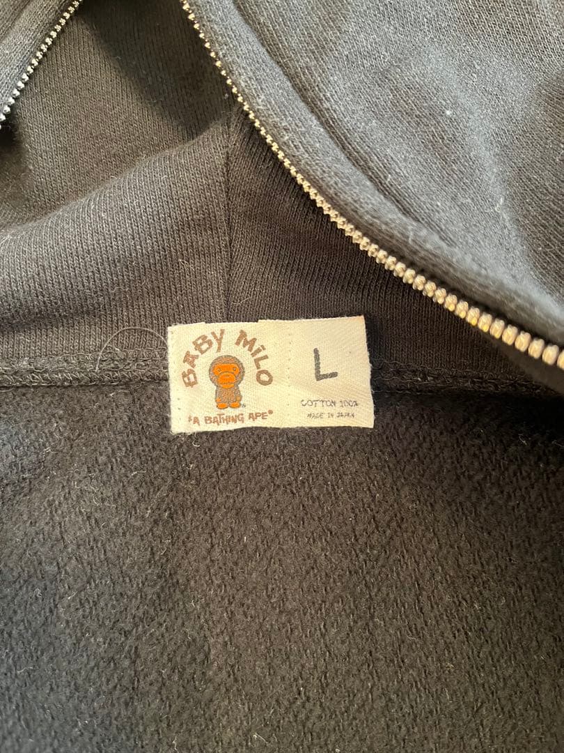 A BATHING APE MILO フルジップパーカー グレー エイプ　L