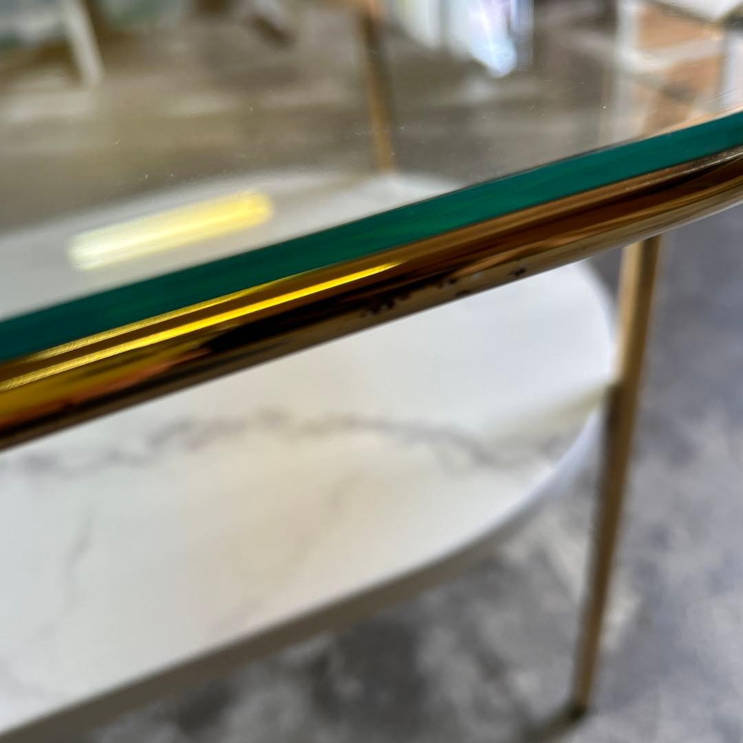 Francfranc レガート コーヒーテーブル S ゴールド×マーブル