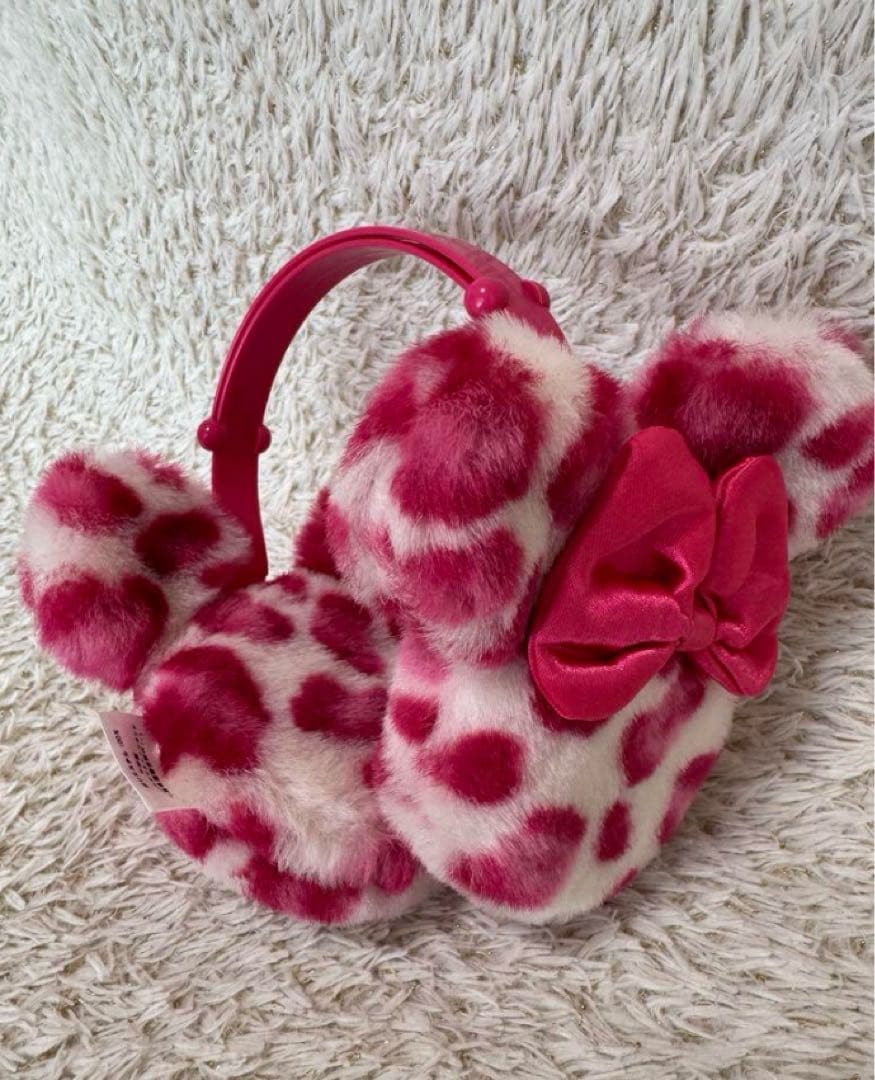 ディズニー ヒョウ柄イヤーマフ ピンク