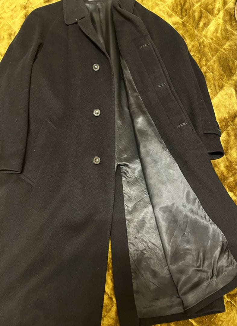 BROOKS BROTHERS ステントカラーロングコート カシミア100% L