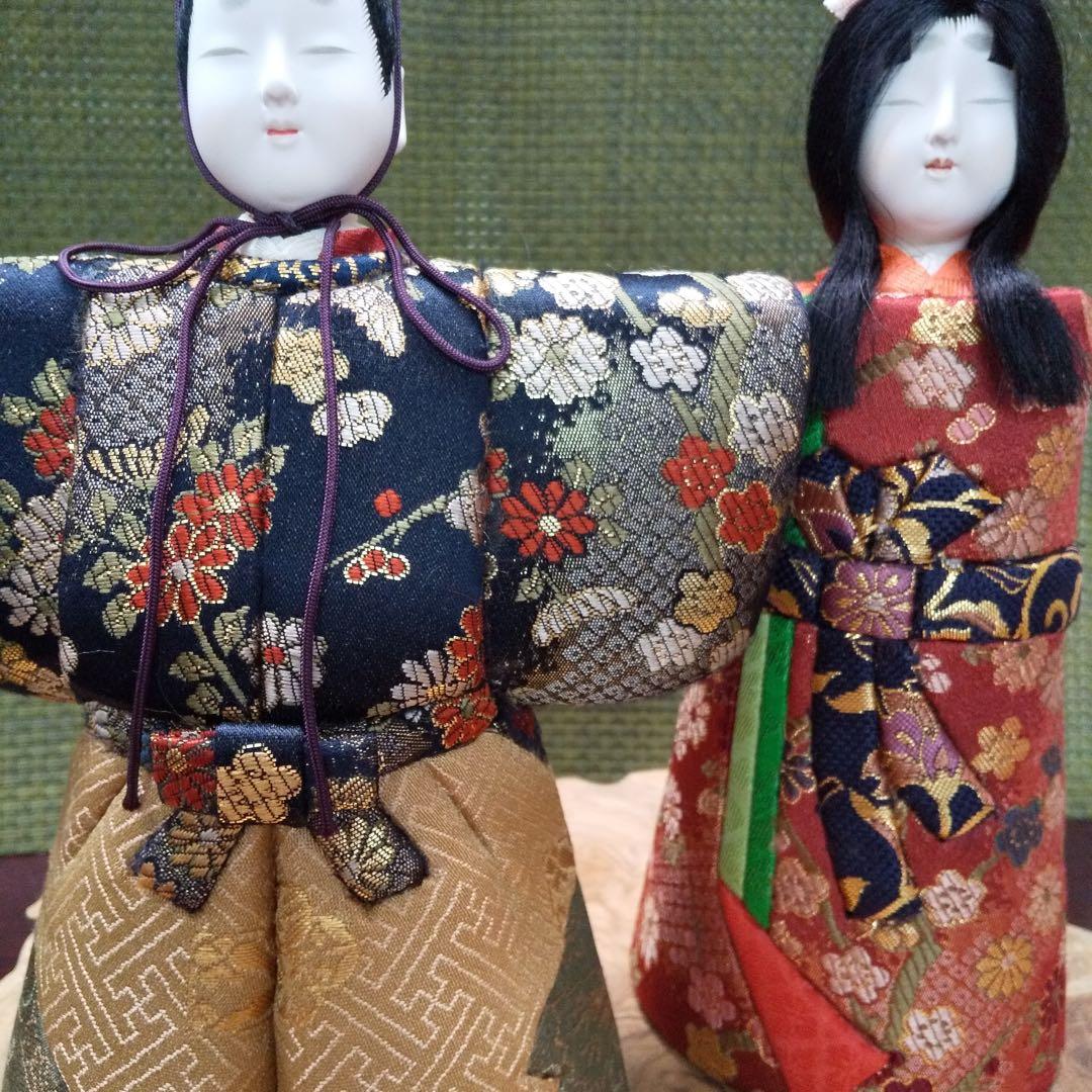 古典　親王飾り 立雛 木目込み人形 　桃の節句　伝統工芸品　京錦織り