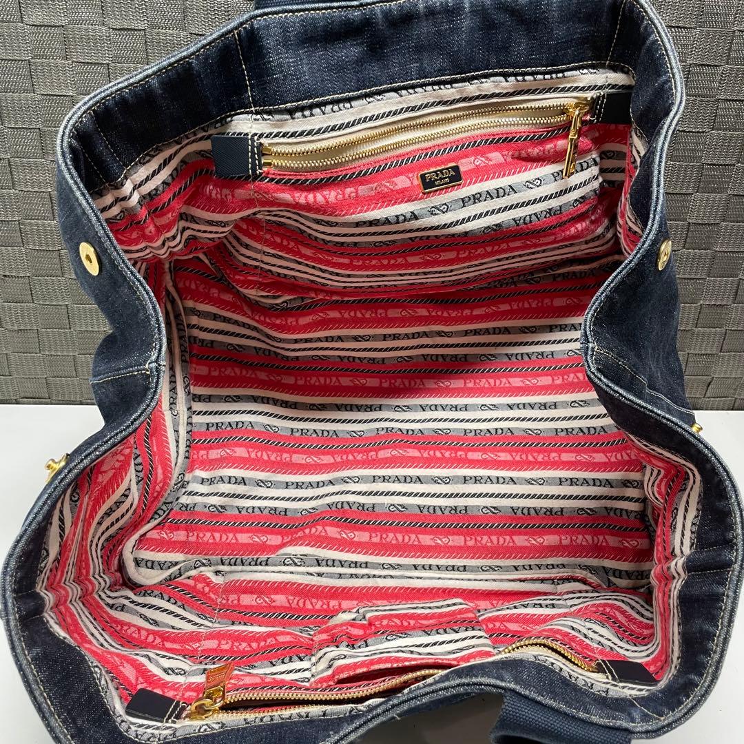 a*a様 PRADA カナパ　M デニム　レアカラー　トートバッグ