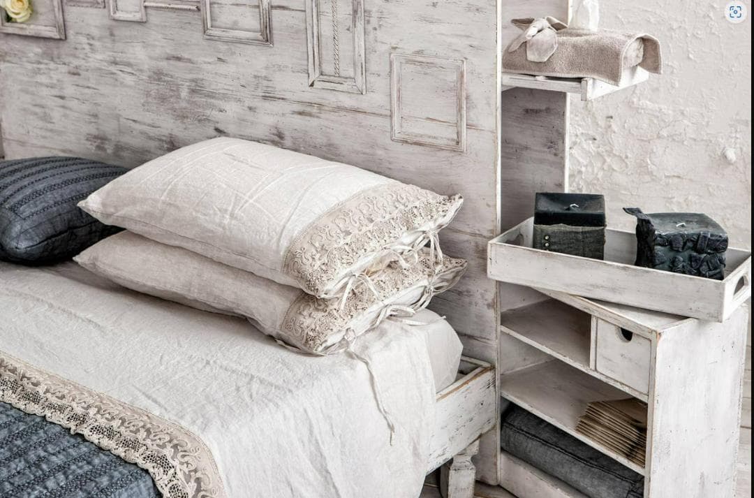 新品 レア イタリア リネン レース枕カバー arte pura アルテプラ