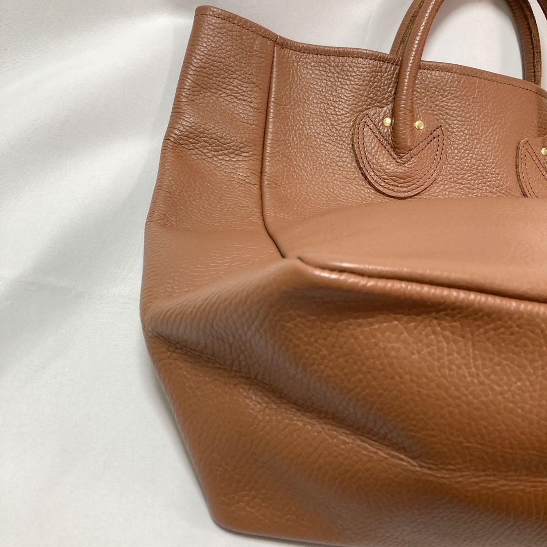 【美品】ヤングアンドオルセン トートバッグ エンボス レザー M ブラウン