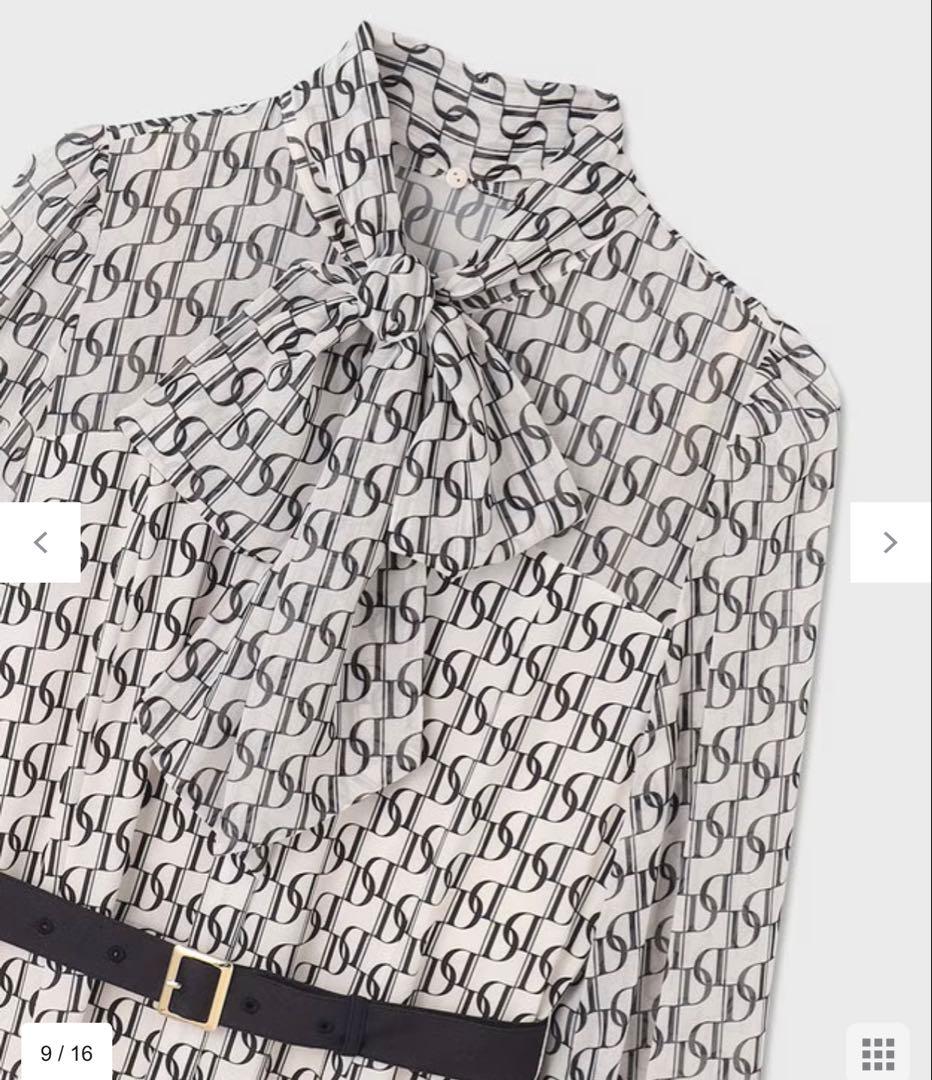 GRACE CONTINENTAL モノグラムプリントレイヤードワンピース