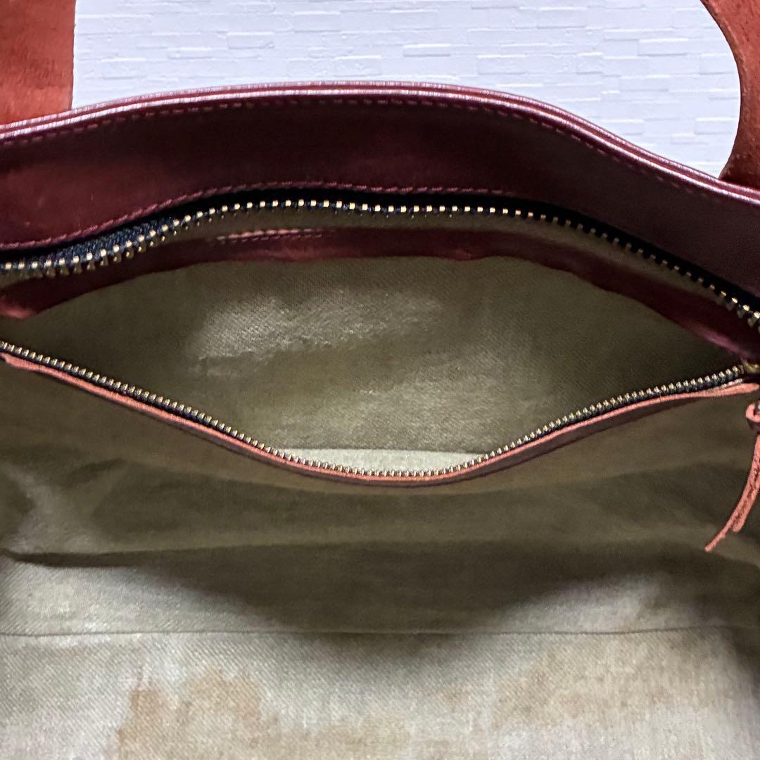 RYU トートバッグ ショルダーバッグ ブラウン 赤茶色 オールレザー 2way