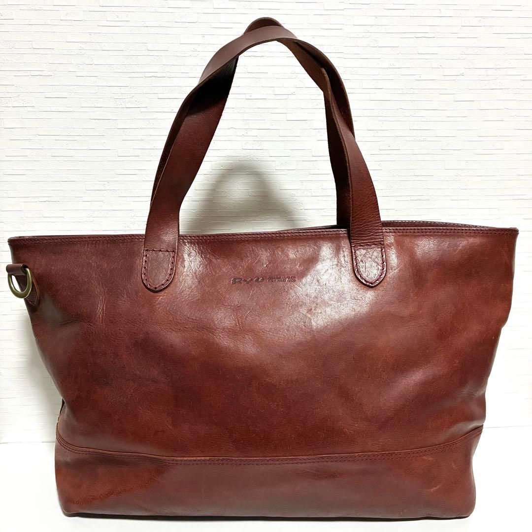 RYU トートバッグ ショルダーバッグ ブラウン 赤茶色 オールレザー 2way
