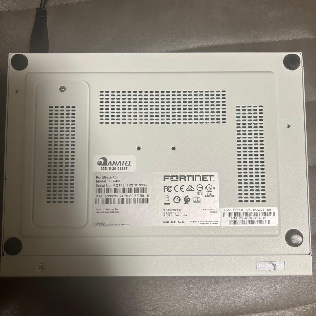 [送送無料]FORTIGATE-40F FG-40F ファイアウォール 動作確認