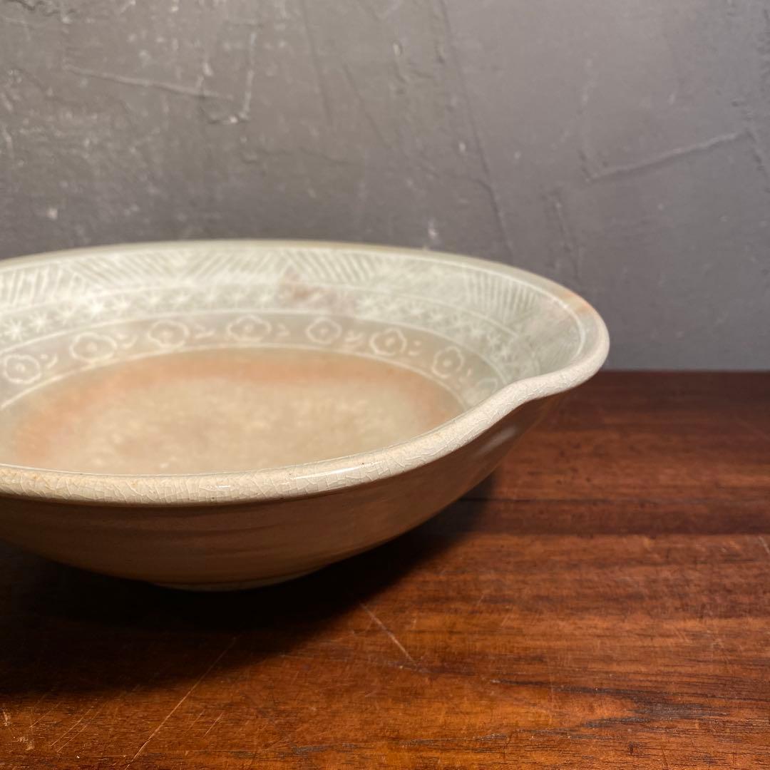 萩焼 十二代 田原陶兵衛 三島手 鉢 共箱 骨董品 器 在銘 作家物