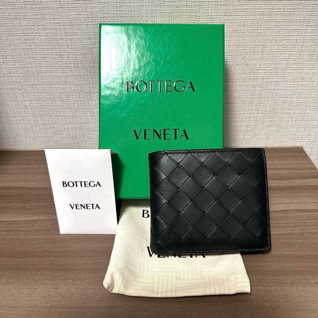 《2025年購入》 BOTTEGA VENETA 二つ折り 財布 ブラック 黒