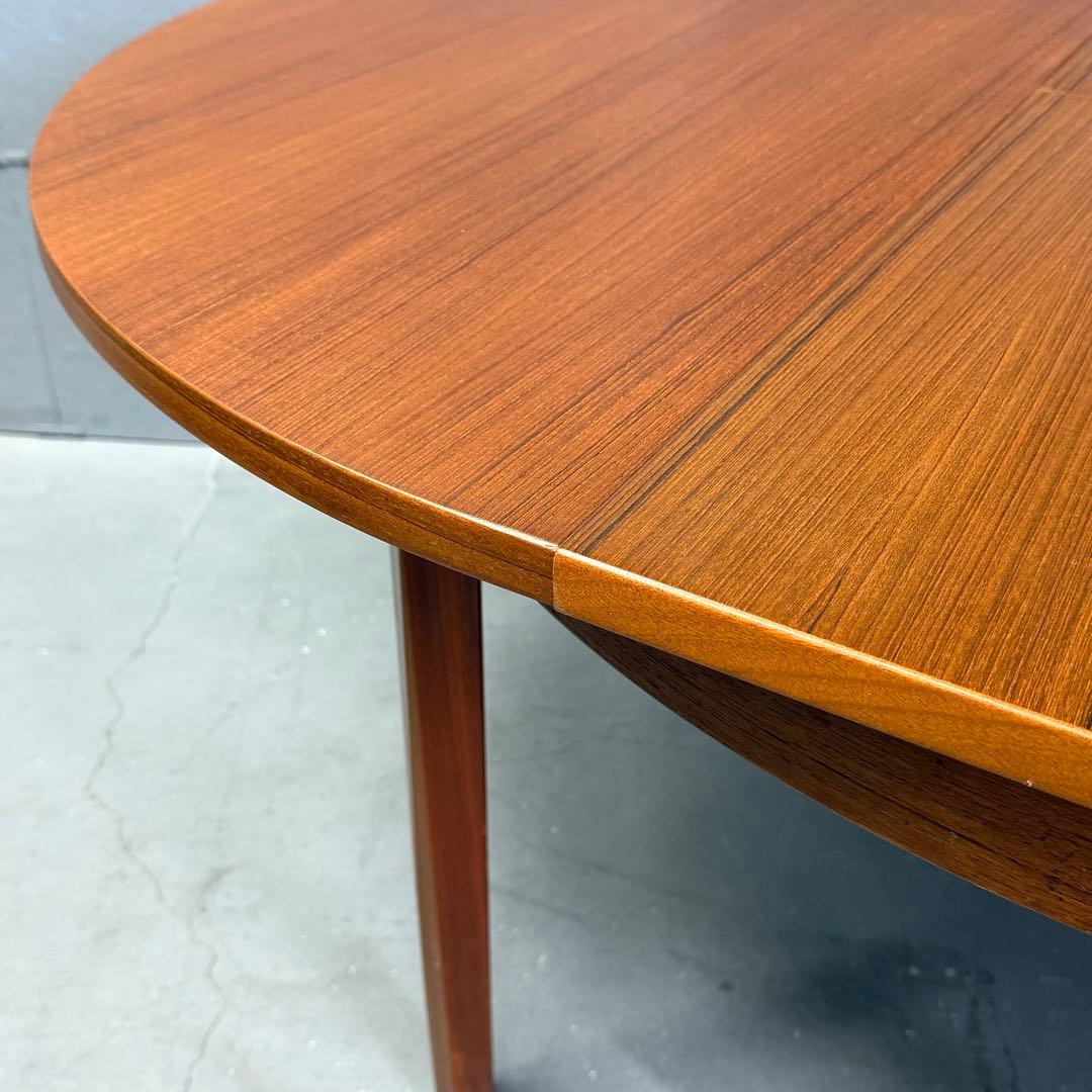 英国 ヴィンテージ チーク エクステンションラウンドテーブル (504)