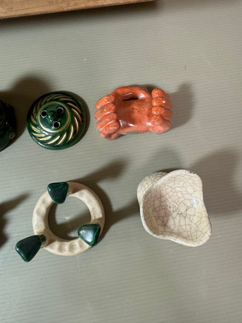 2885 川崎和楽作　楽七種　蓋置　7客　茶道具