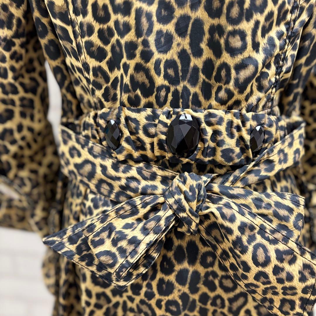 ★美品★ 伊太利屋 ヒョウ柄 トレンチ Mサイズ 日本製