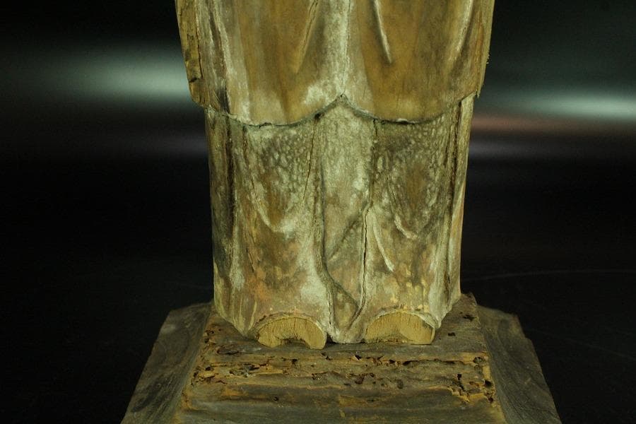 仏教美術 木彫 十一面観音 古 仏像 時代物(K-YC395)