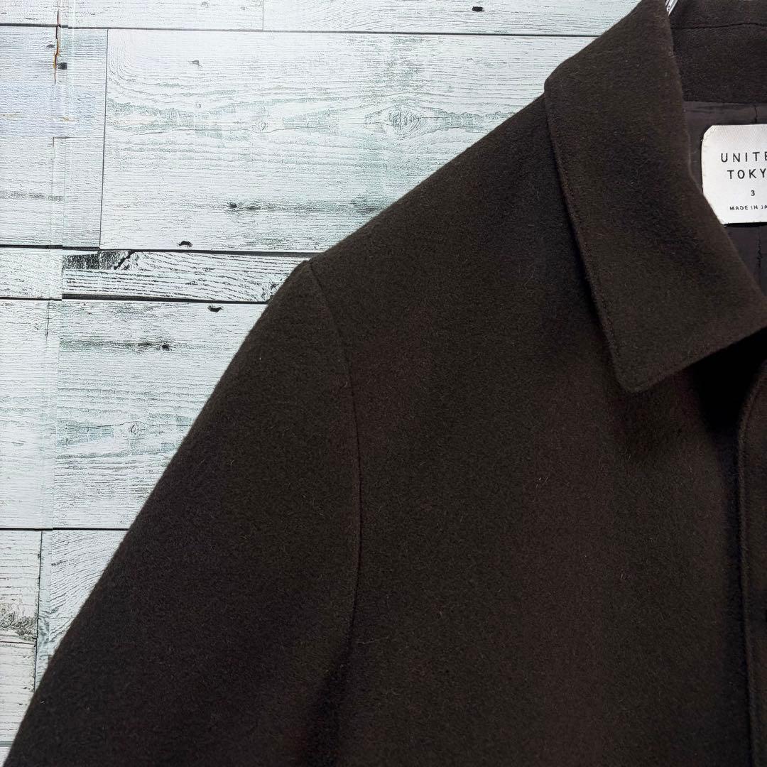 ☆美品☆ユナイテッドトウキョウ　ステンカラーコート　メリノウール　Lサイズ