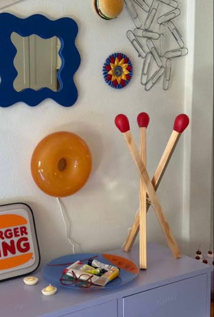 IKEA STRÅLA ストローラ LEDフロアランプ　マッチ棒　木製　限定照明