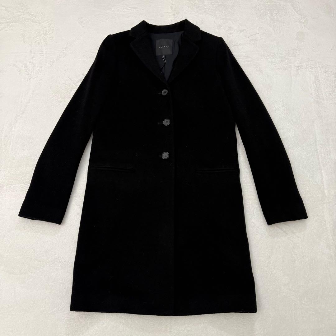 theory カシミヤ100 コート P 未使用 ブラック 上品